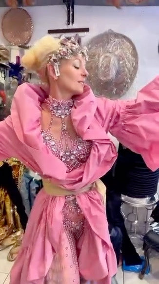 Pink Jasmine Rhinestone Bodysuit | Diamond Crystal Festival & Performance Outfit – Manifestie